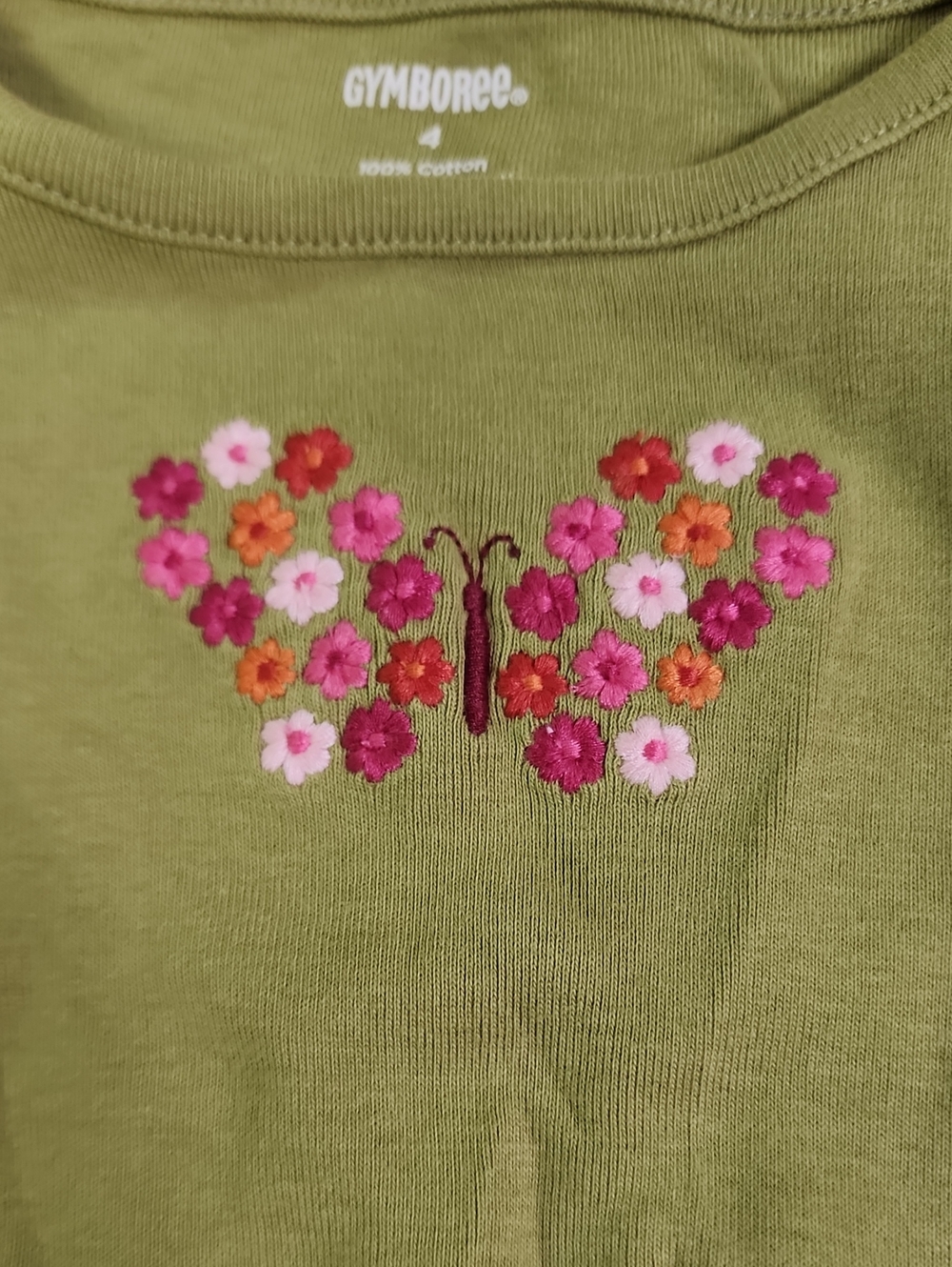 HTF RARE Gymboree Girl Fall 2012 Butterfly Girl Embroidered Bow Cuff Tee Size 4 - Picture 4 of 8